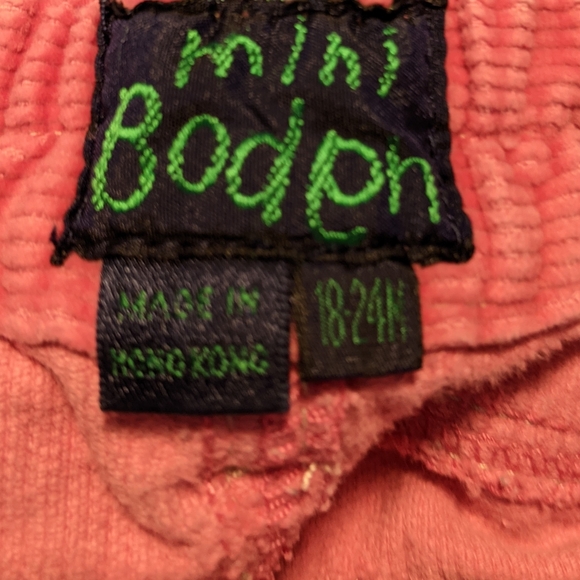 Peach colored Mini Boden Corduroy Pants Size 18-24 Months - Picture 2 of 4